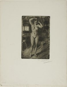 Anna Saçını Yapıyor by Anders Leonard Zorn