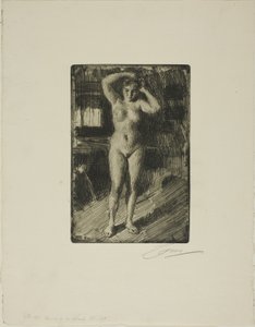 Anna Saçını Yapıyor by Anders Leonard Zorn