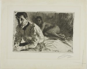 Augustus Saint-Gaudens II (Saint-Gaudens ve Modeli) by Anders Leonard Zorn