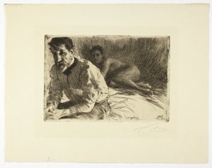 Augustus Saint Gaudens II (Saint Gaudens ve Modeli) by Anders Leonard Zorn
