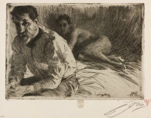 Augustus Saint Gaudens II (Saint Gaudens ve modeli) by Anders Leonard Zorn