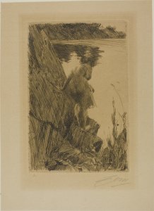 Yıkanan (Akşam) III by Anders Leonard Zorn