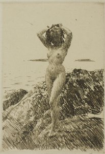 Hårtång (deniz yosunu çelengi) by Anders Leonard Zorn