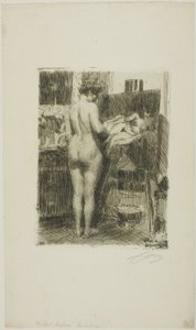 Resimden önceki model by Anders Leonard Zorn