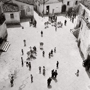 Bayraktarlar Alayı, Albano di Lucania, Potenza, Basilicata, İtalya (b/w fotoğraf)