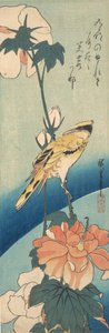 Gül Ebegümeci Sapında Siyah Naped Oriole, yaklaşık. 1834., yaklaşık 1834. by Ando Hiroshige