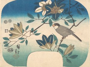Akasma ve Kuş, 1852., 1852. by Ando Hiroshige