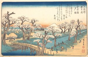 Koganei Sınırında Akşam Glow, 19. yüzyıl. by Ando Hiroshige