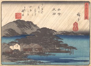 Karasaki Çam Ağacında Akşam Yağmuru, yakl. 1834-35.