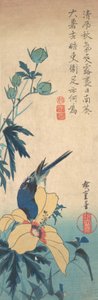 Hibiscus ve Bluebird, ca. 1832., yaklaşık 1832. by Ando Hiroshige
