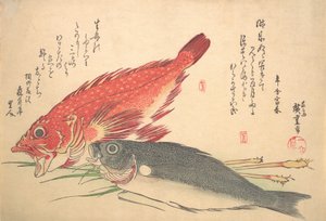 Isaki ve Kasago Balığı, Uozukishi Her Çeşit Balığın dizisinden, 1830