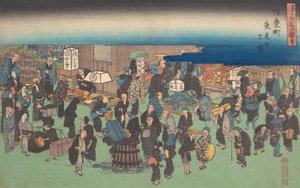 Sıradan bir gece dükkanının şeması, değil mi? 1828. , sivrisinek. 1828. by Ando Hiroshige