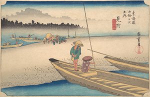 Yoğun Tenryu Nehri? 1834. , sivrisinek. 1834. by Ando Hiroshige
