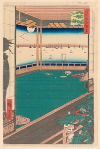 Ay Pelerini (Tsuki-no-misaki) Diziden Yüz Ünlü Edo manzarası by Ando Hiroshige