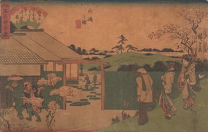 Mukojima Hiller kaya figürü, değil mi? 1840. , sivrisinek. 1840. by Ando Hiroshige