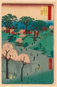 Nippori, Tapınak Bahçeleri (Nippori, jiin no durulama) Seriden Yüz Ünlü Edo manzarası by Ando Hiroshige