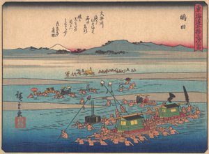 Shimada, Tokaido Yolunun Elli Üç İstasyonu serisinden, 20. yüzyılın başlarında. by Ando Hiroshige