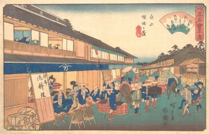 Hakusen semtindeki çay evi, ca. 1835-42., ca. 1835-42. by Ando Hiroshige