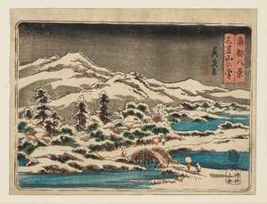 Tahta baskı - Küçük kar sahnesi. Karda Mikasayama Mikasayama no yuki, 1797-1858 by Ando Hiroshige