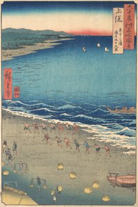 Kujukuri, Kazusa Eyaleti olarak bilinen Yasashi Plajı, Ünlü Pla..., yak. 1853. by Ando Hiroshige