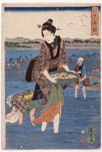 (Büyük Yürüyen Kadın Figürü) by Ando or Utagawa Hiroshige