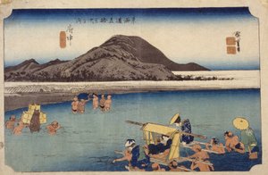 Abe River In Fuch?, #20 (tahta baskı) by Ando or Utagawa Hiroshige