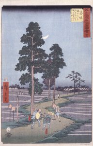 Akasaka (renkli tahta baskı) by Ando or Utagawa Hiroshige