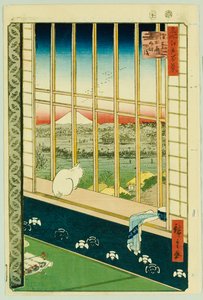 Horoz Festivali Sırasında Asakusa Pirinç Tarlaları by Ando or Utagawa Hiroshige