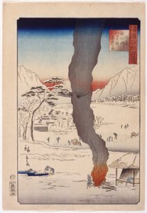Shinano'daki Suwa Gölü'nde Balık Tutma by Ando or Utagawa Hiroshige