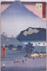 Hara: Ashitakayama ve Fuji'nin Görünümü (renkli tahta baskı) by Ando or Utagawa Hiroshige