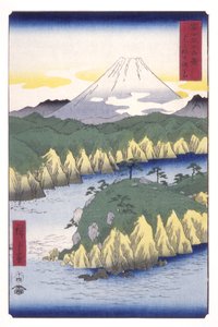 Lake At Hakone (Hakone No Kosui) (renkli tahta baskı) by Ando or Utagawa Hiroshige