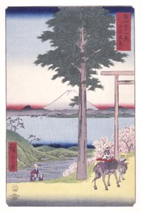 Kazusa Eyaletindeki Rokuso Dağı (Kazusa Rokusozan) (renkli tahta baskı) by Ando or Utagawa Hiroshige