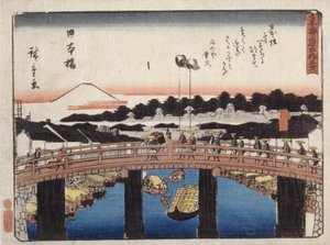 Nihonbashi (renkli tahta baskı) by Ando or Utagawa Hiroshige
