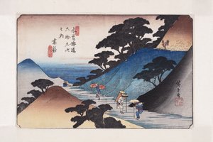 43, Tsumagome (renkli tahta baskı) by Ando or Utagawa Hiroshige