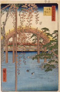 Kameido'daki Tenjin Mabedi Bölgesi (renkli tahta baskı) by Ando or Utagawa Hiroshige