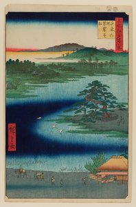 Robe-Sarkan Çam, Senzoku Göleti by Ando or Utagawa Hiroshige