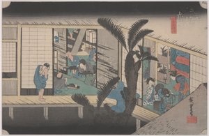 Bir Handaki Sahne by Ando or Utagawa Hiroshige