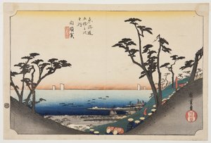 Shirasu: ゔ ゔ w of Shiomizaka (Shirasuka, Shiomizakazu) by Ando or Utagawa Hiroshige