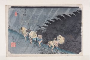 Sh?no: Driving Rain (Sh?no, hakuu) (renkli tahta baskı) by Ando or Utagawa Hiroshige