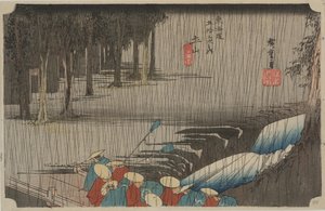 Bahar yağmuru by Ando or Utagawa Hiroshige