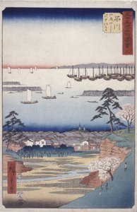 İstasyon 2, Shinagawa (tahta baskı) by Ando or Utagawa Hiroshige