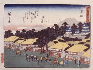 İstasyon 30, Hamamatsu (renkli tahta baskı) by Ando or Utagawa Hiroshige