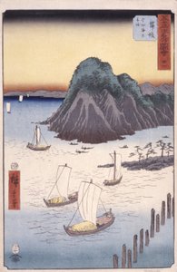 İstasyon 31, Maisaka (renkli tahta baskı) by Ando or Utagawa Hiroshige