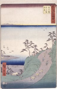 İstasyon 33, Shirasuga; Kyoka Tokaido Serisi (renkli tahta baskı) by Ando or Utagawa Hiroshige