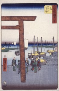 İstasyon 42, Miya (renkli tahta baskı) by Ando or Utagawa Hiroshige
