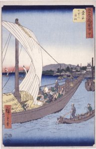 İstasyon 43, Kuwana (renkli tahta baskı) by Ando or Utagawa Hiroshige
