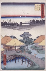 İstasyon 44, Yokkaichi (renkli tahta baskı) by Ando or Utagawa Hiroshige