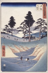 İstasyon 6, Totsuka (tahta baskı) by Ando or Utagawa Hiroshige