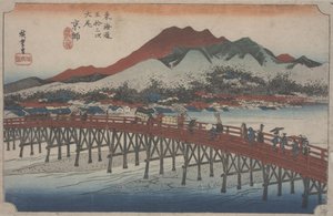 Büyük Sanjo Köprüsü, 1834 by Ando or Utagawa Hiroshige
