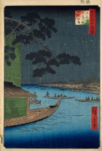 Asakusa Nehri, Onmaya Dolgusu'ndaki "Başarı Çamı" by Ando or Utagawa Hiroshige